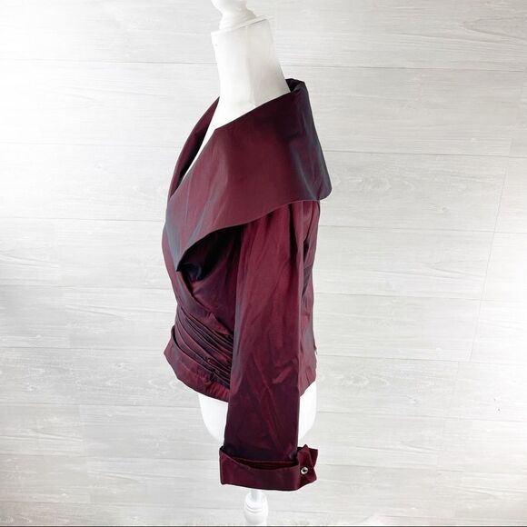 Vintage Tadashi Shoji Off Shoulder Pleated Satin Top - Picture 4 of 7